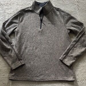 Eddie Bauer Men's Gray Zip-Up Sweater